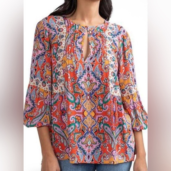 Shoshanna Tops - Shoshanna Paisley Floral Peasant Top Size Medium